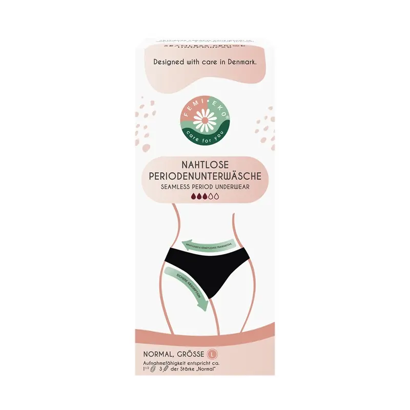 Chiloți menstruali Seamless negru Low 1 bucată – FemiEko