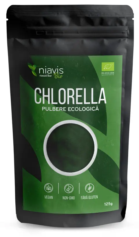 Chlorella pulbere bio 125 g – Niavis - Bogată în proteine