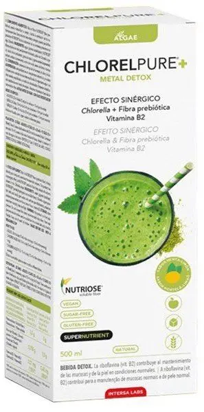 Chlorelpure + bautura detoxifianta cu aroma de menta si lamaie, 500ml Intersa Labs