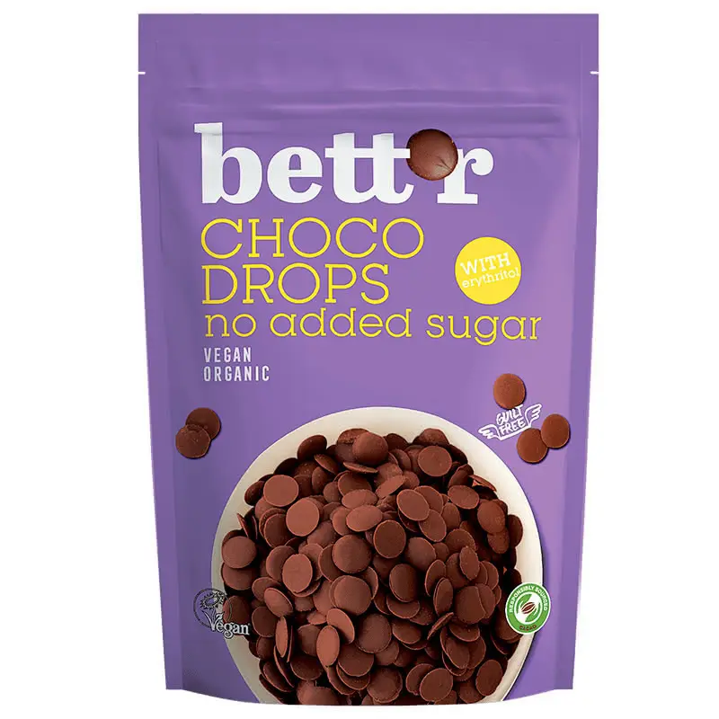 CHOCO DROPS CU ERYTHRITOL BIO 200G
