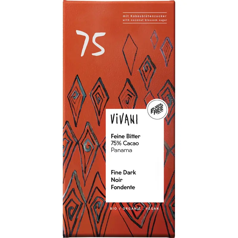 Ciocolata amaruie fina cu 75% cacao Panama, 80g