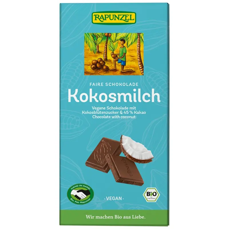 Ciocolata bio cu lapte de cocos vegana, 80g