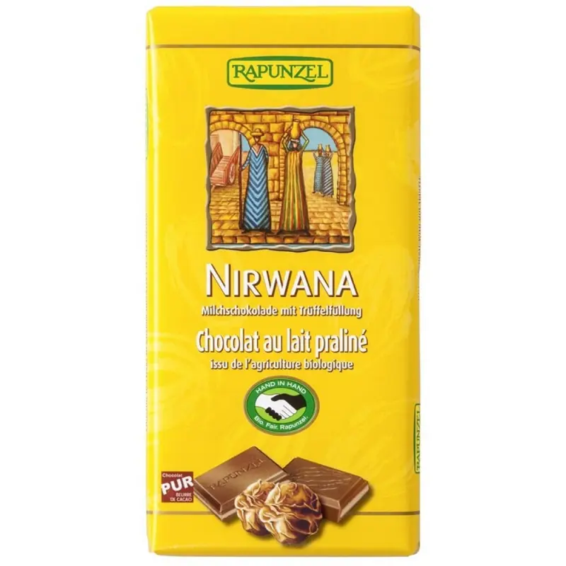 Ciocolata Bio Nirwana cu praline HIH, 100g