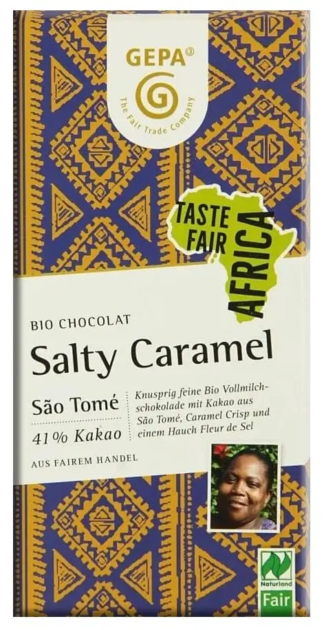 Ciocolata bio si fairtrade cu lapte si caramel sarat, 80g Gepa