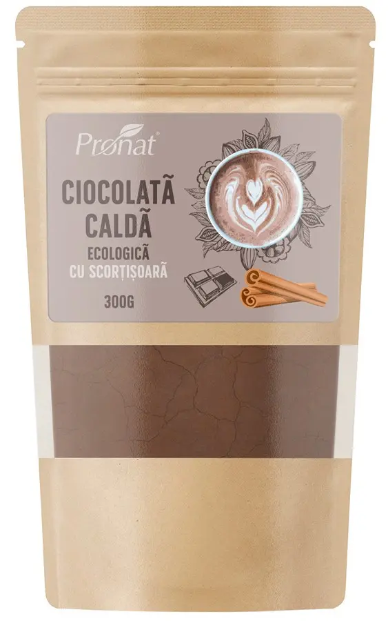 Ciocolata calda bio cu scortisoara 300g Pronat