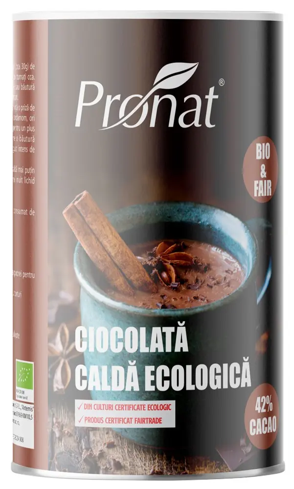 Ciocolata calda bio & fairtrade 800g Pronat