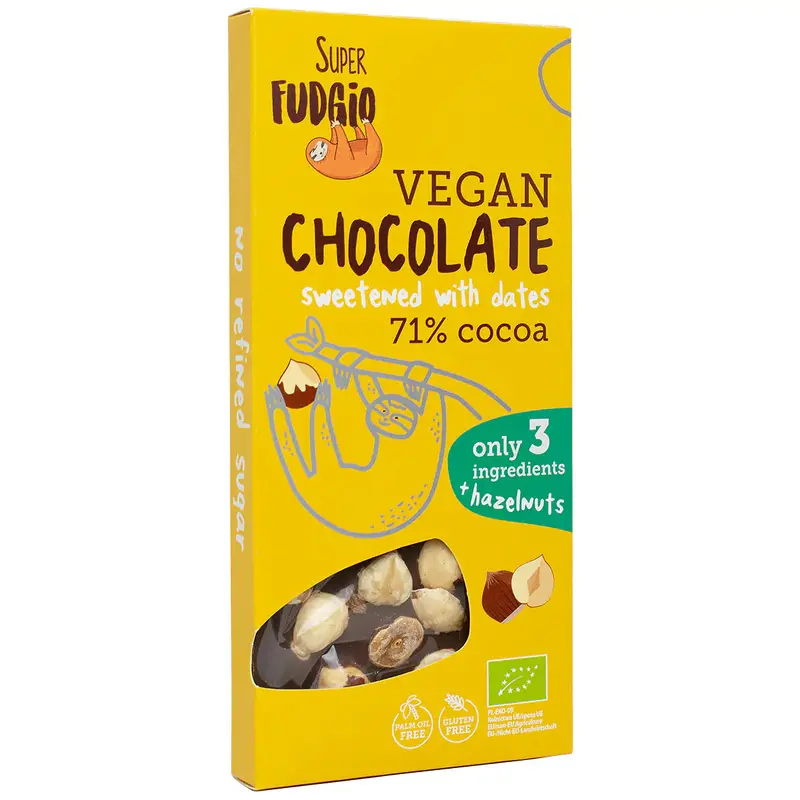 CIOCOLATA CU ALUNE DE PADURE SI CURMALE BIO 100G