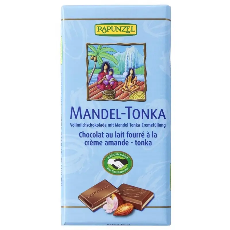 Ciocolata cu crema de migdale si tonka BIO, 100g