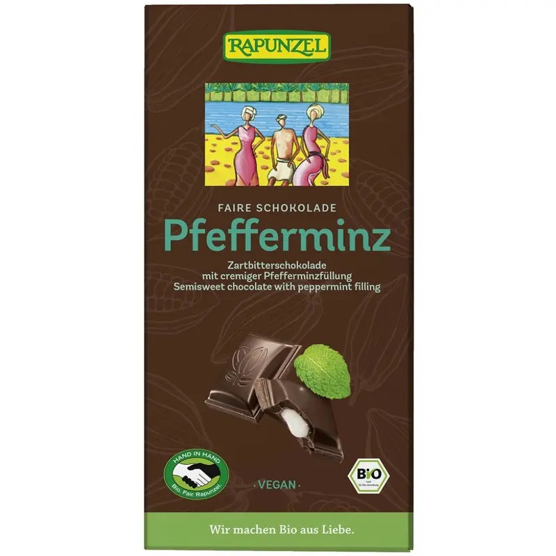 Ciocolata neagra cu crema de menta, 100g