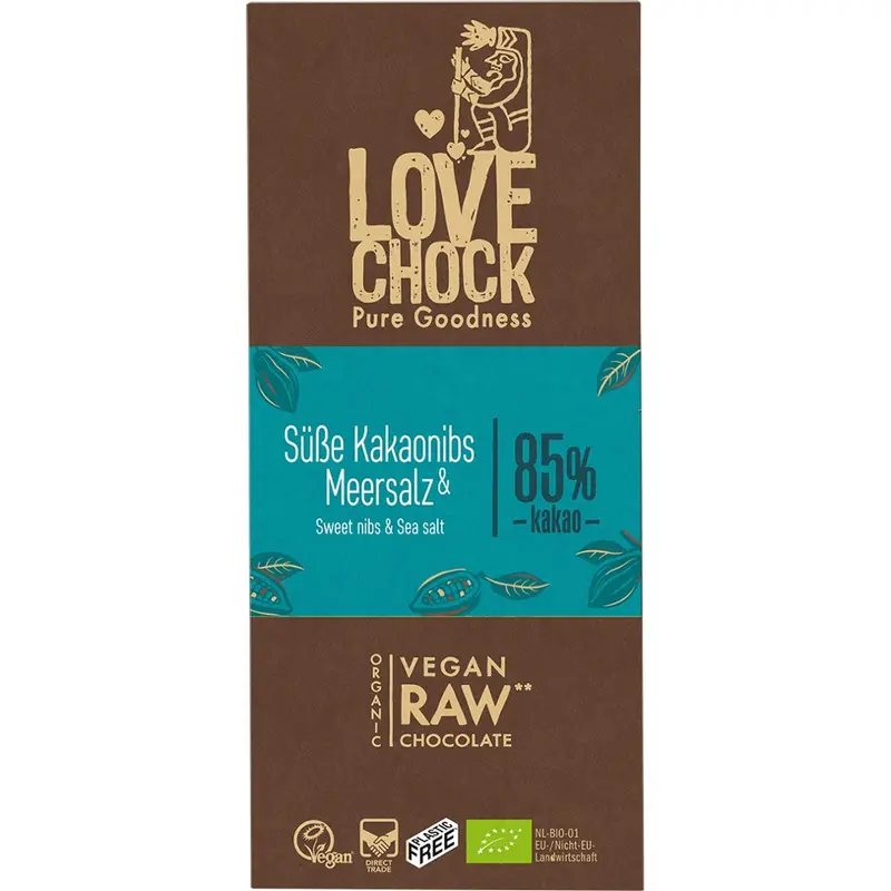 Ciocolata raw vegana cu sare de mare, 70g