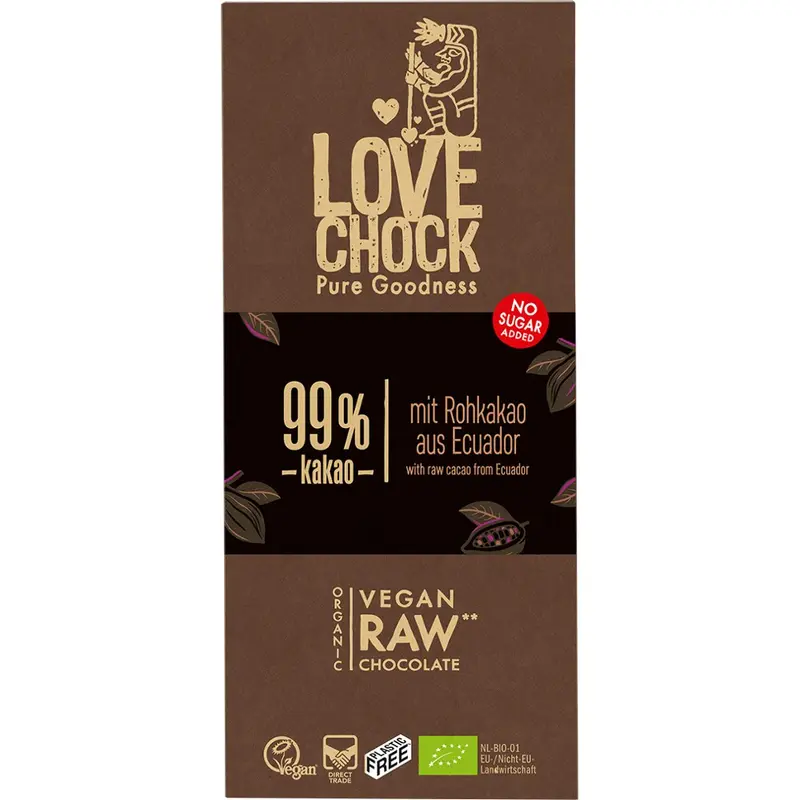 Ciocolata raw vegana extreme dark 99% cacao, 70g