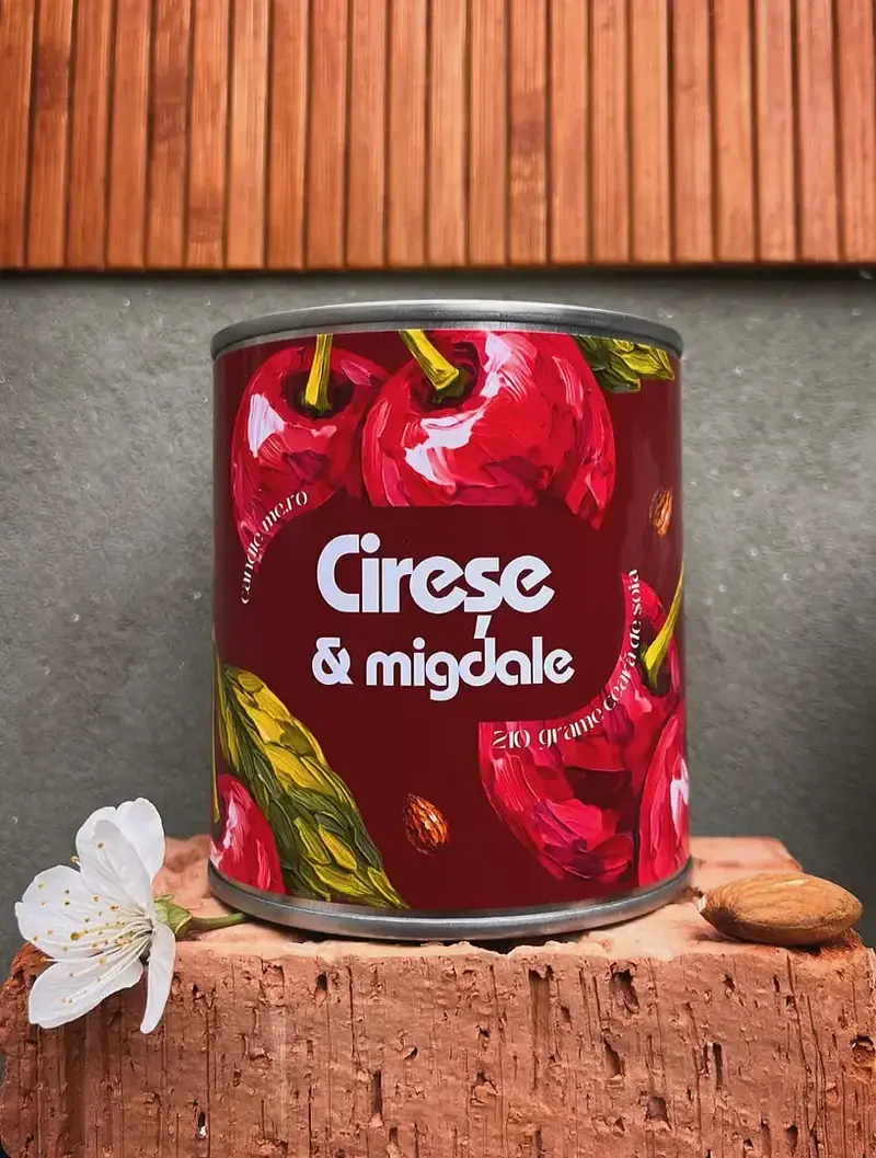 Cireșe & migdale – recipient metalic