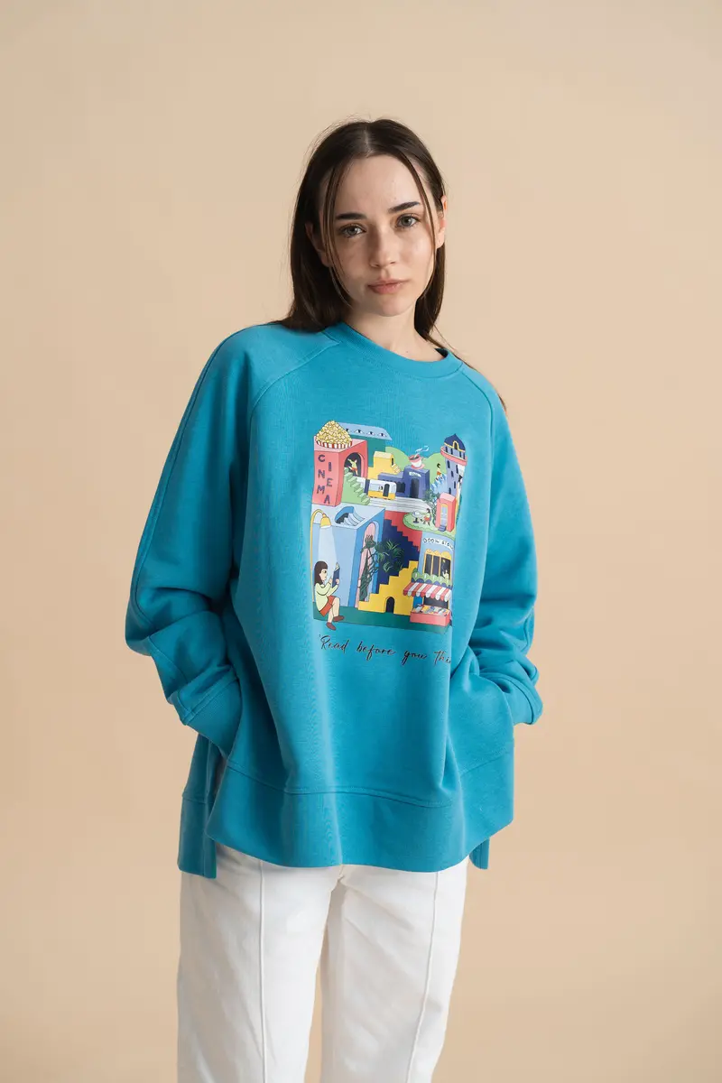 city life crewneck sweatshirt, oversized