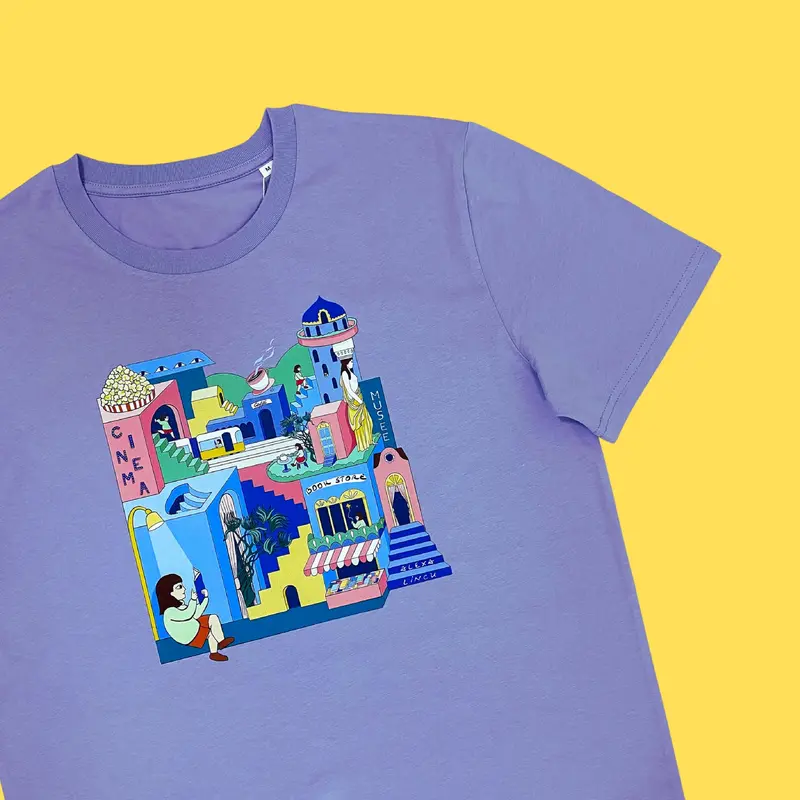 city life t-shirt, lavanda, medium fit