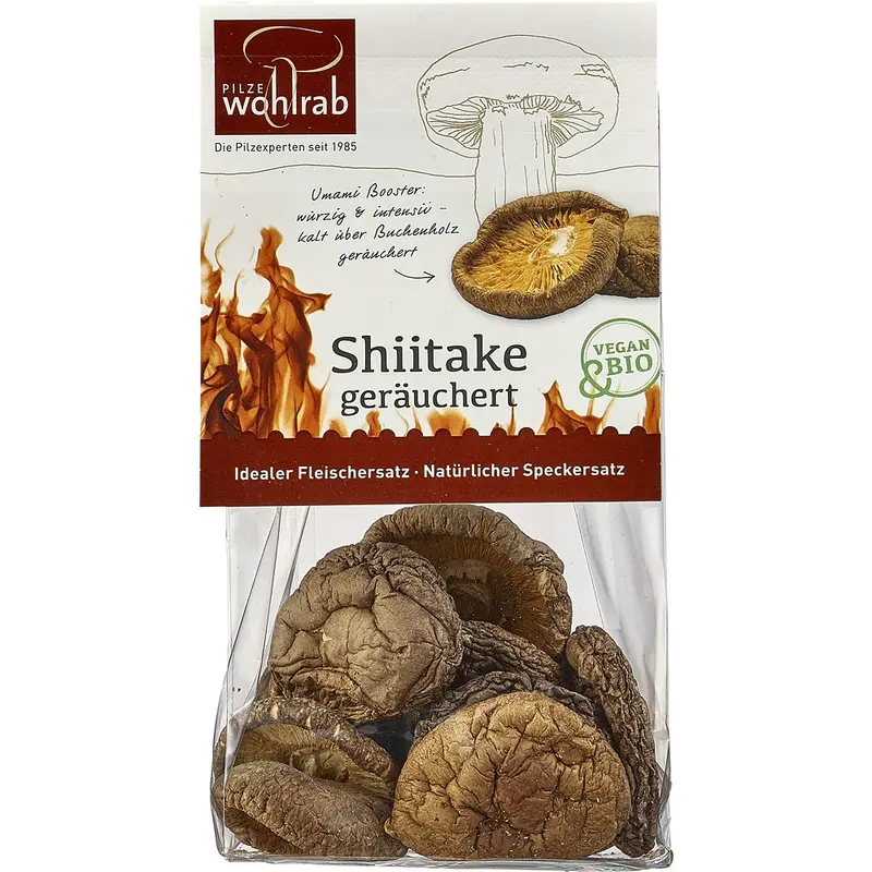 Ciuperci palarii de shiitake bio afumate deshidratate , 20g