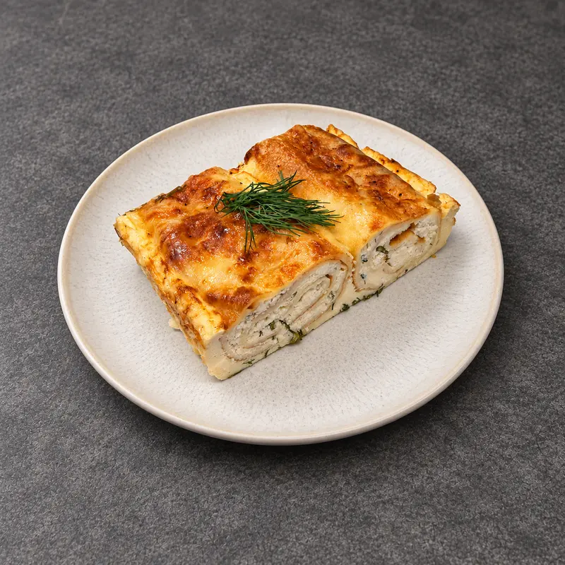 Clătite gratinate cu brânză și mărar
