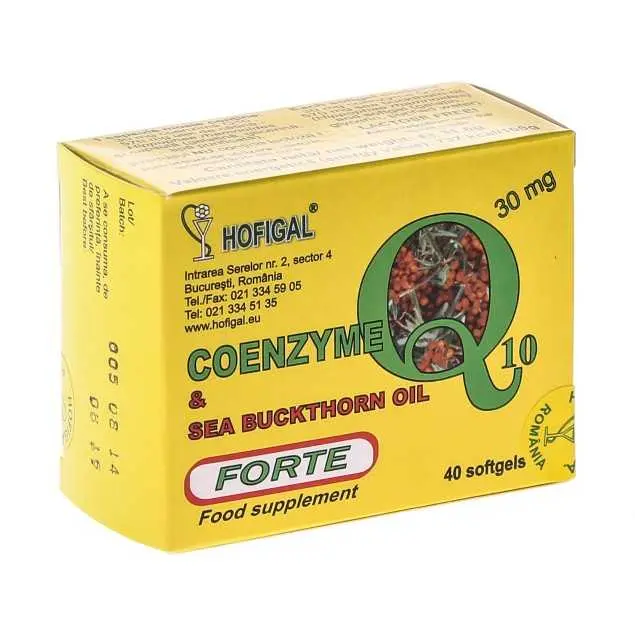 Coenzima Q10 in ulei de catina 30mg - 40cps Hofigal