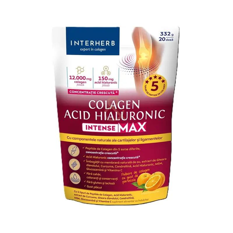 Colagen Intense Max acid hialuronic portocale 332 g – Interherb