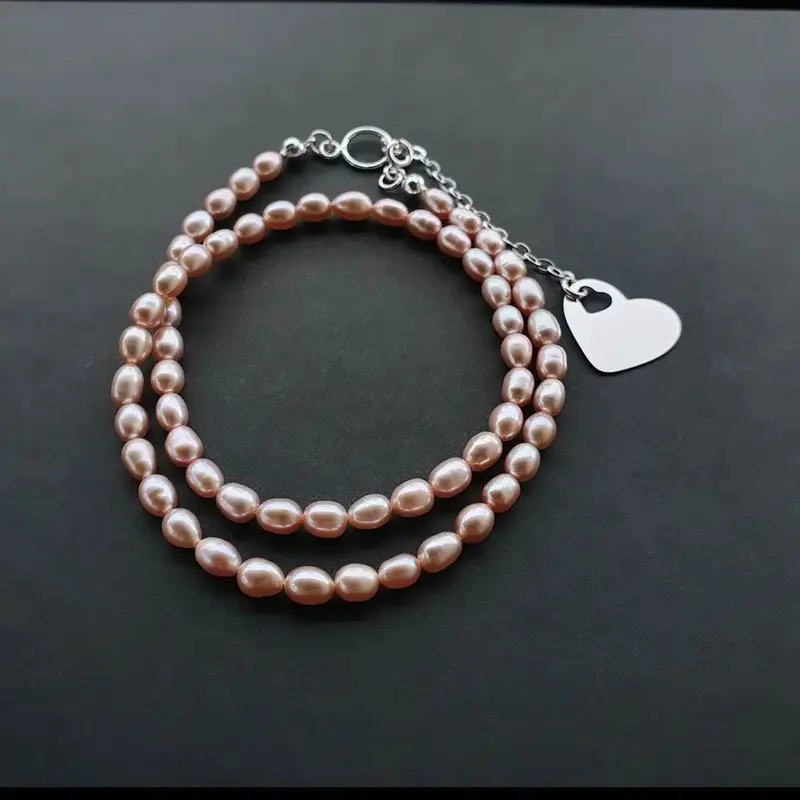 Colier perle naturale rose | Big Heart |