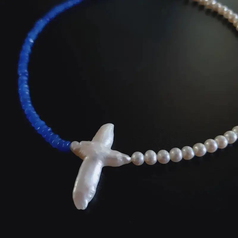 Colier perle naturale si agate | Ocean Pearl |