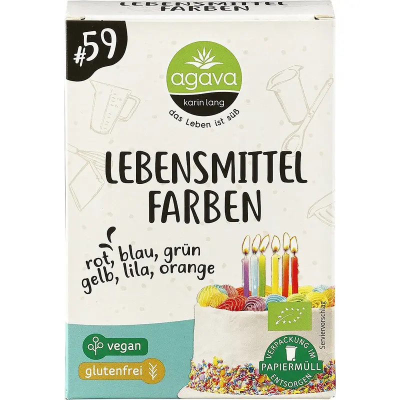Colorant alimentar bio cu 6 culori fara gluten, 48g