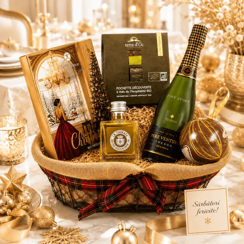 Coș cadou de Crăciun The Sparkling Hamper