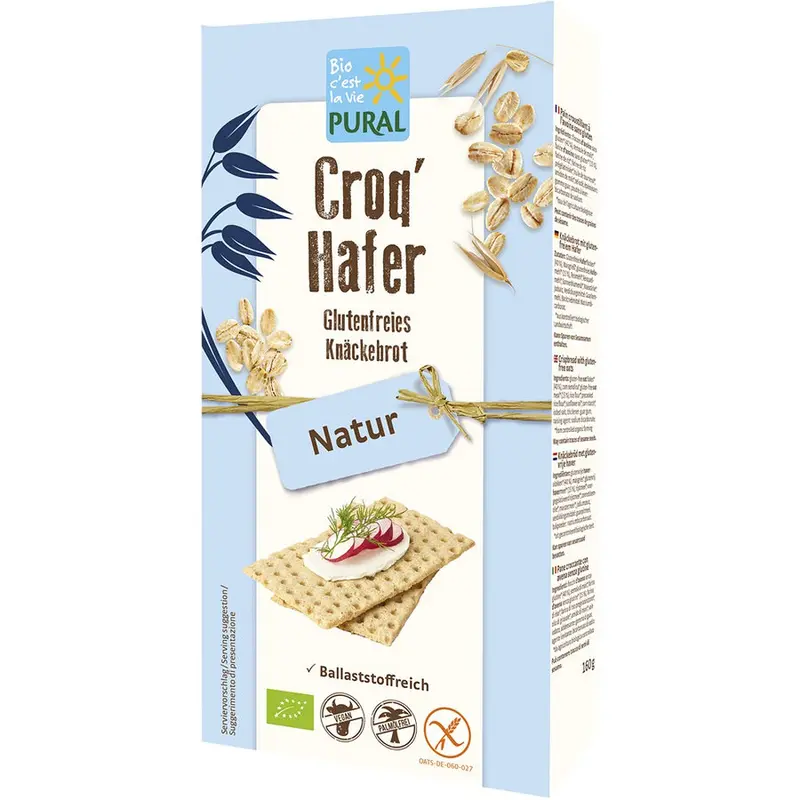 Crackers bio din ovaz fara gluten, 160g | Pural
