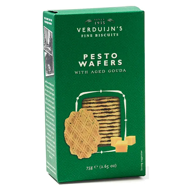 Crackers cu pesto și brânză Gouda Verduijn's Fine Biscuits 75g