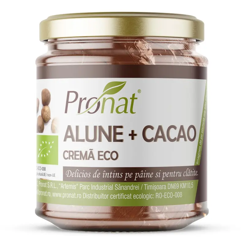 Crema bio de alune cu cacao, vegana 220g Pronat