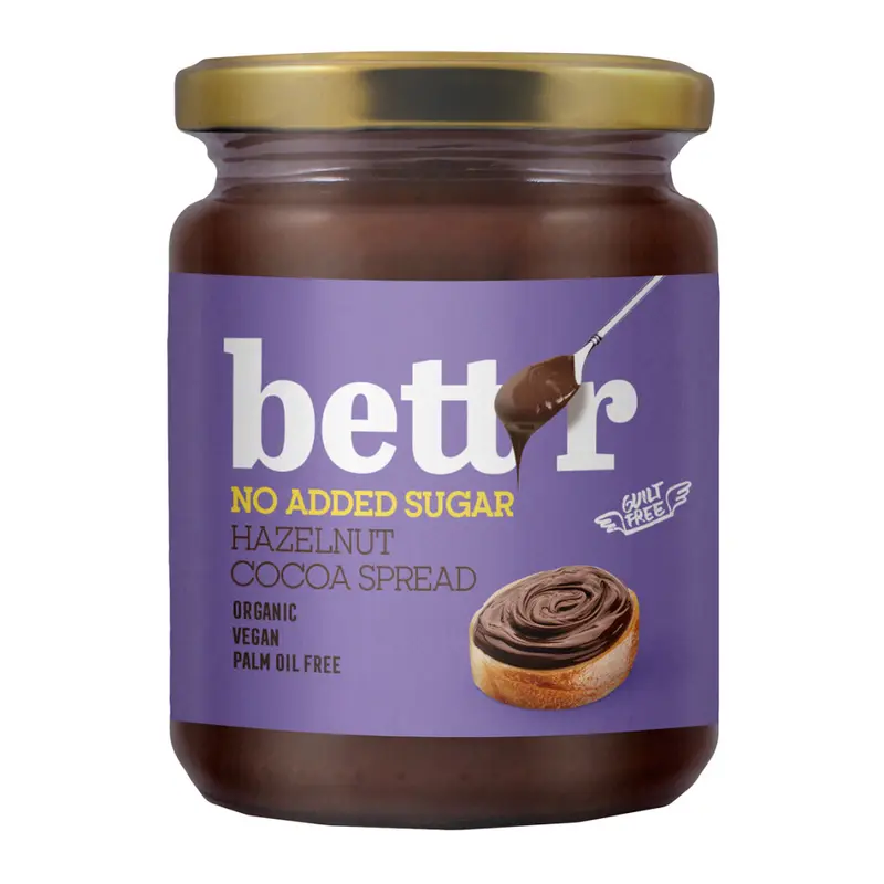 Crema de Ciocolata Bio cu Alune Vegana Fara Zahar Bettr 250 g