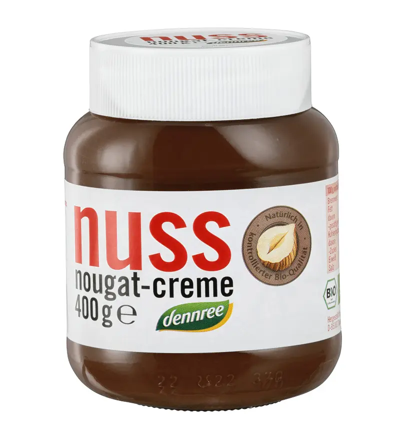 Crema de Ciocolata Bio Tartinabila cu Alune Nuss Nougat Dennree 400 g