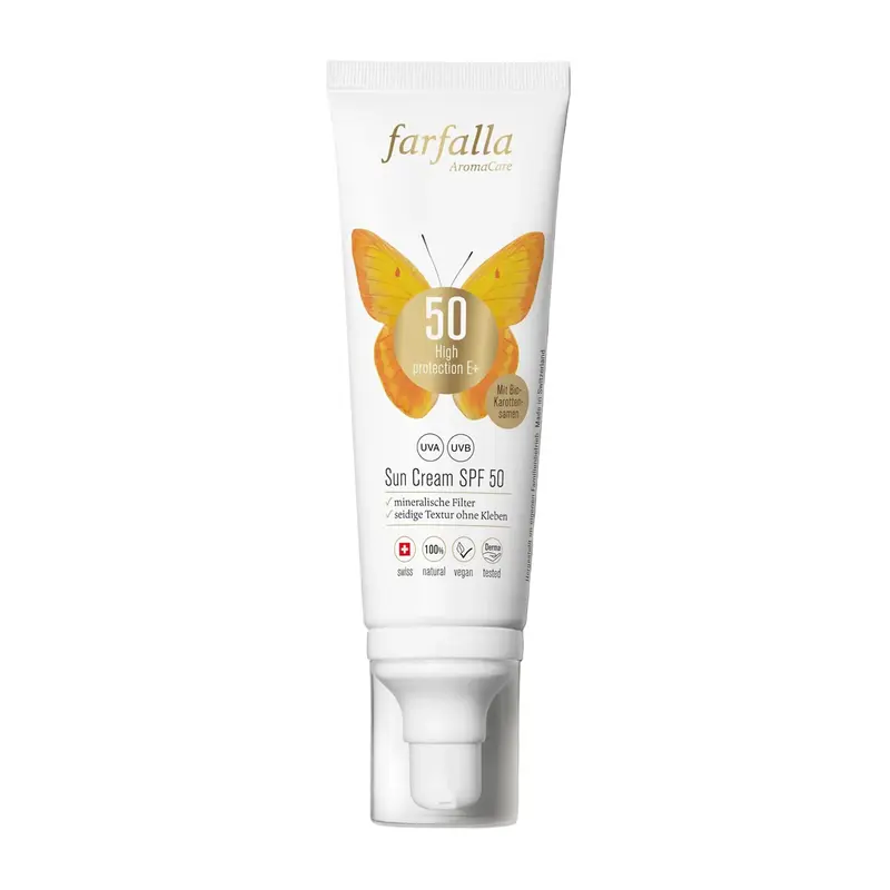 Cremă de față cu protecție solară SPF 50, 80ml Farfalla
