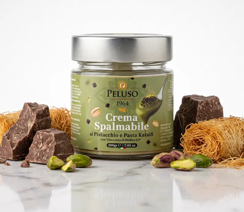 Crema de Fistic 200 gr, Ciocolata Modica si Kataif, PELUSO