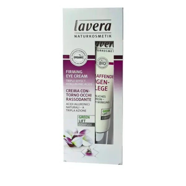 Cremă lifting de ochi cu acid hialuronic și ulei de karanja 15ml Lavera