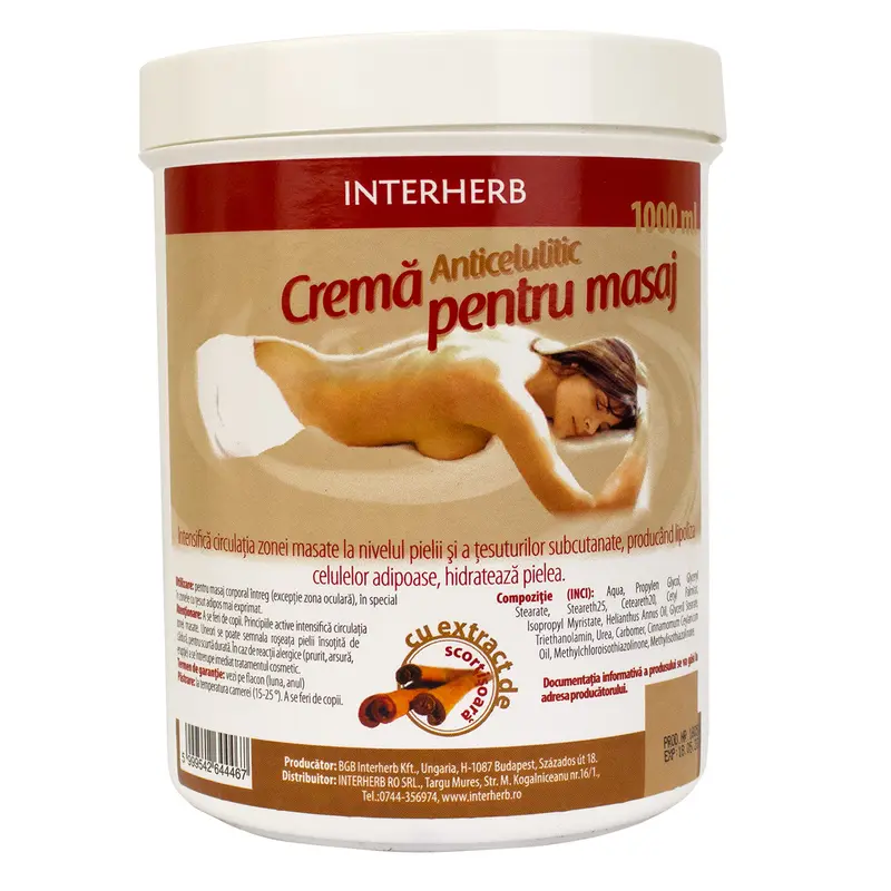 Cremă pentru masaj scorțișoară 1000 ml – Interherb