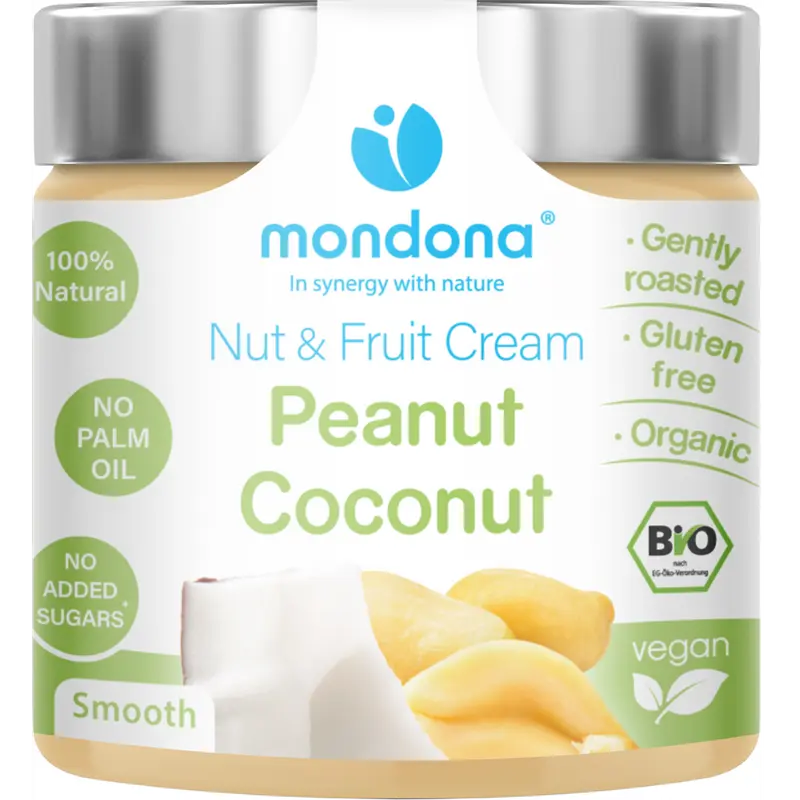 Crema Tartinabila Bio Vegana din Unt de Arahide si Cocos Mondona 220 g