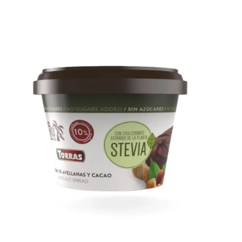 Crema tartinabila de ciocolata cu alune, fara gluten si fara zahar adaugat, 200g - Torras