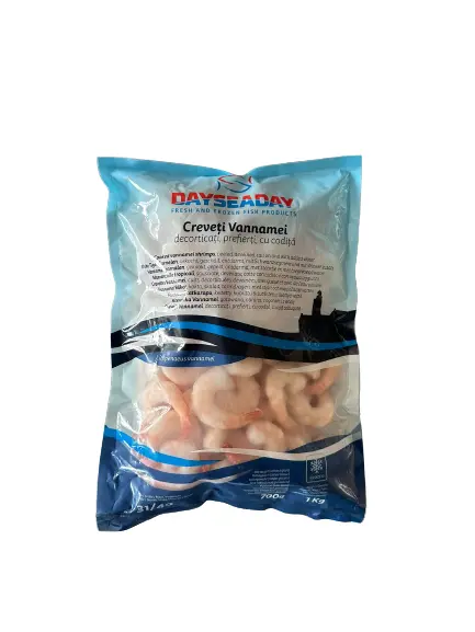 CREVEȚI DECORTICAȚI, PREFIERȚI, CU CODIȚĂ, 26/30  1KG