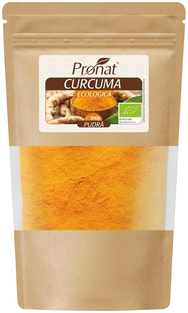 Curcuma bio pudra, 500g Pronat