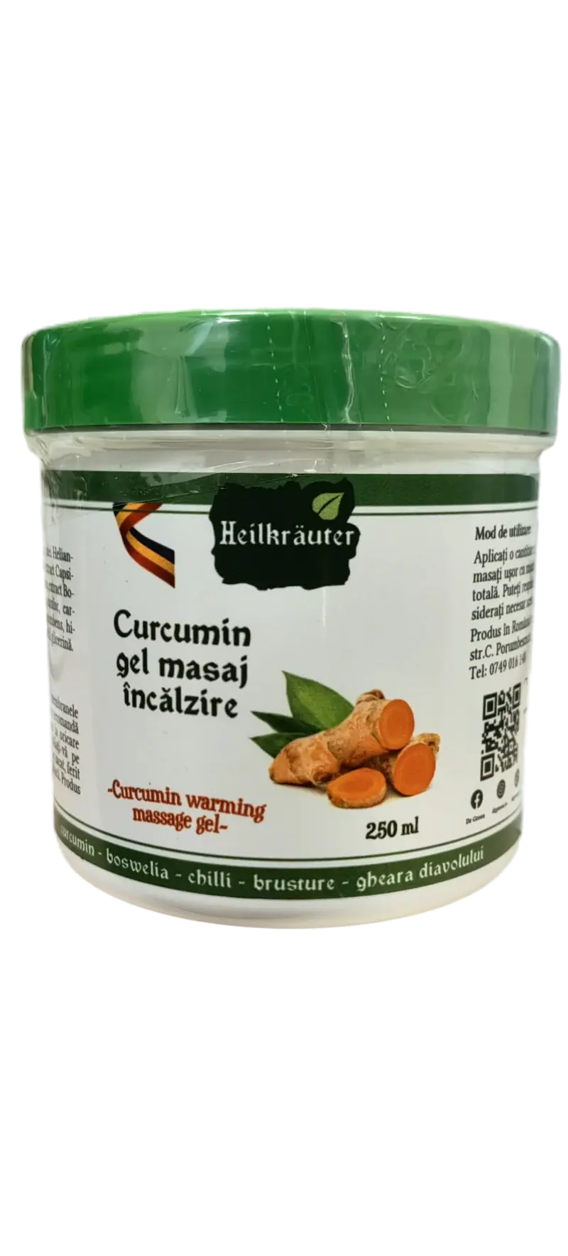 Curcumin gel masaj incalzire 250ml Heilkrauter