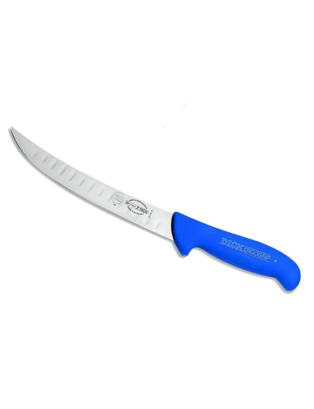 Cutit pentru macelari, lama curbata 21/26 cm, cu alveole, DICK ERGOGRIP (8.2425K)