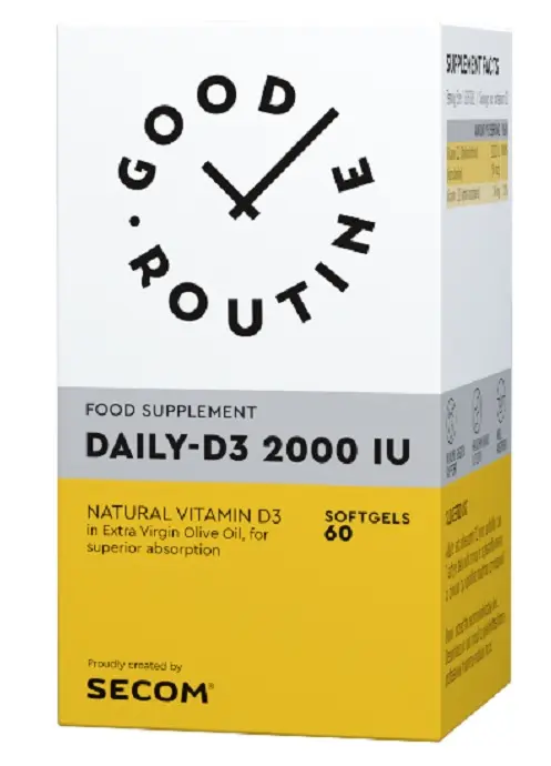 Daily-D3 2000 UI 60 capsule moi – Good Routine - Oase și dinți
