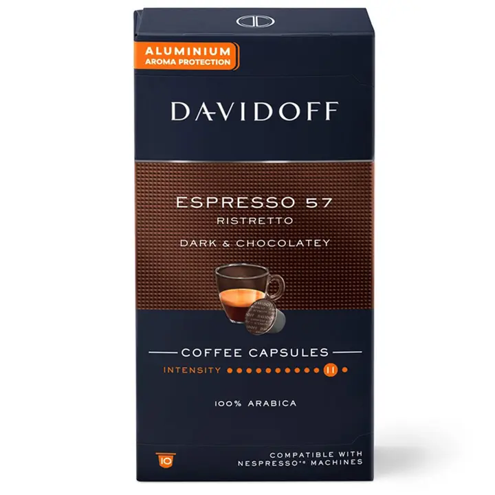 Davidoff Cafe Espresso 57, Capsule Cafea Ristretto 55 g, tip Nespresso