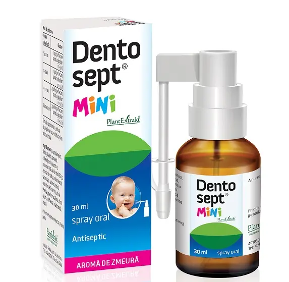 Dentosept Mini spray oral 30 ml – Plantextrakt - Fără zahăr