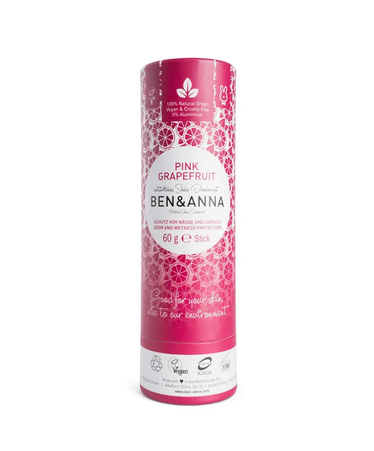 Deodorant Natural Stick Tub Carton Pink Grapefruit Ben & Anna 60 g