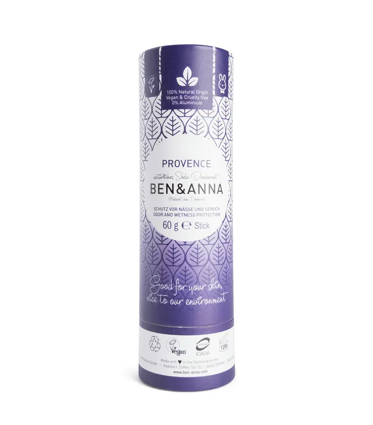 Deodorant Natural Stick Vegan Tub Carton Provence Ben & Anna 60 g