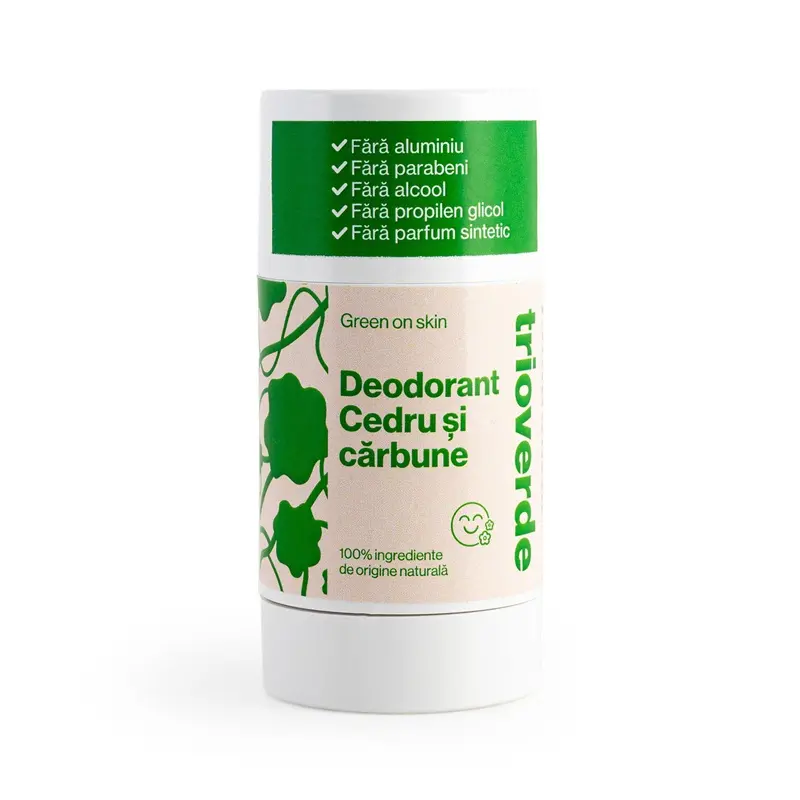 Deodorant roll-on cu cedru și cărbune 60 g – Trio Verde