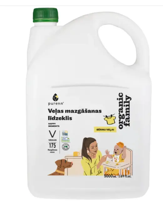 Detergent Bio Lichid pentru Rufele Copiilor cu Musetel 5l Purenn