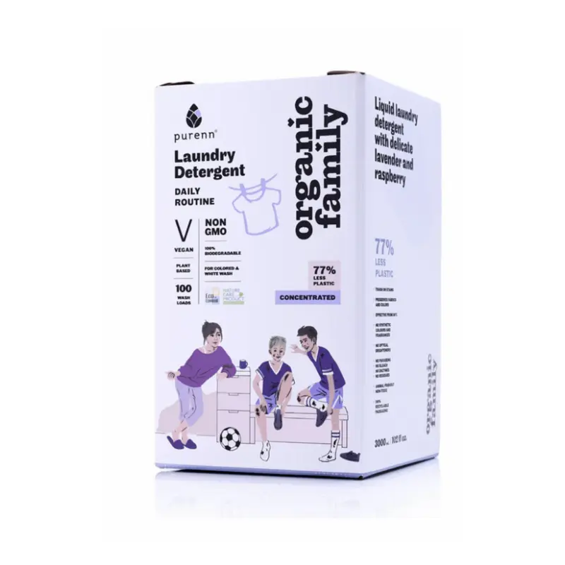 Detergent Bio Lichid Universal pentru  Rufe cu Lavanda si Zmeura 3L Purenn