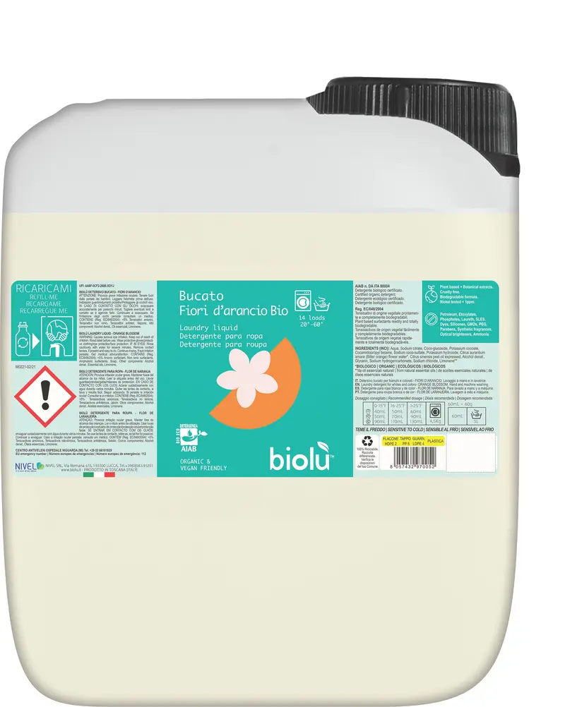 DETERGENT ECOLOGIC LICHID PENTRU RUFE ALBE SI COLORATE CU PORTOCALE 5L